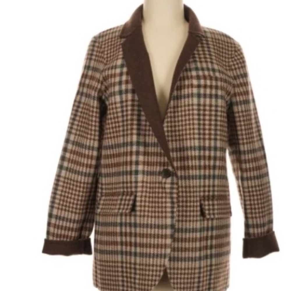 J Crew Wool plaid jacket
